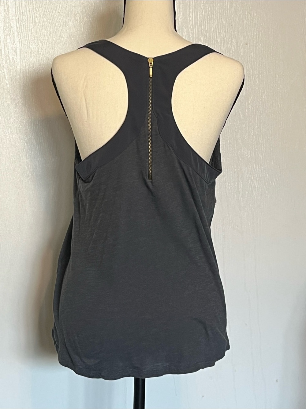 Banana Republic Grey Racerback Tank with Back Zipper
